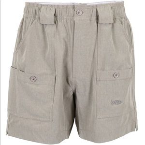 AFTCO The Original Fishing Short Stretch Khaki Heather Size 34 Mens